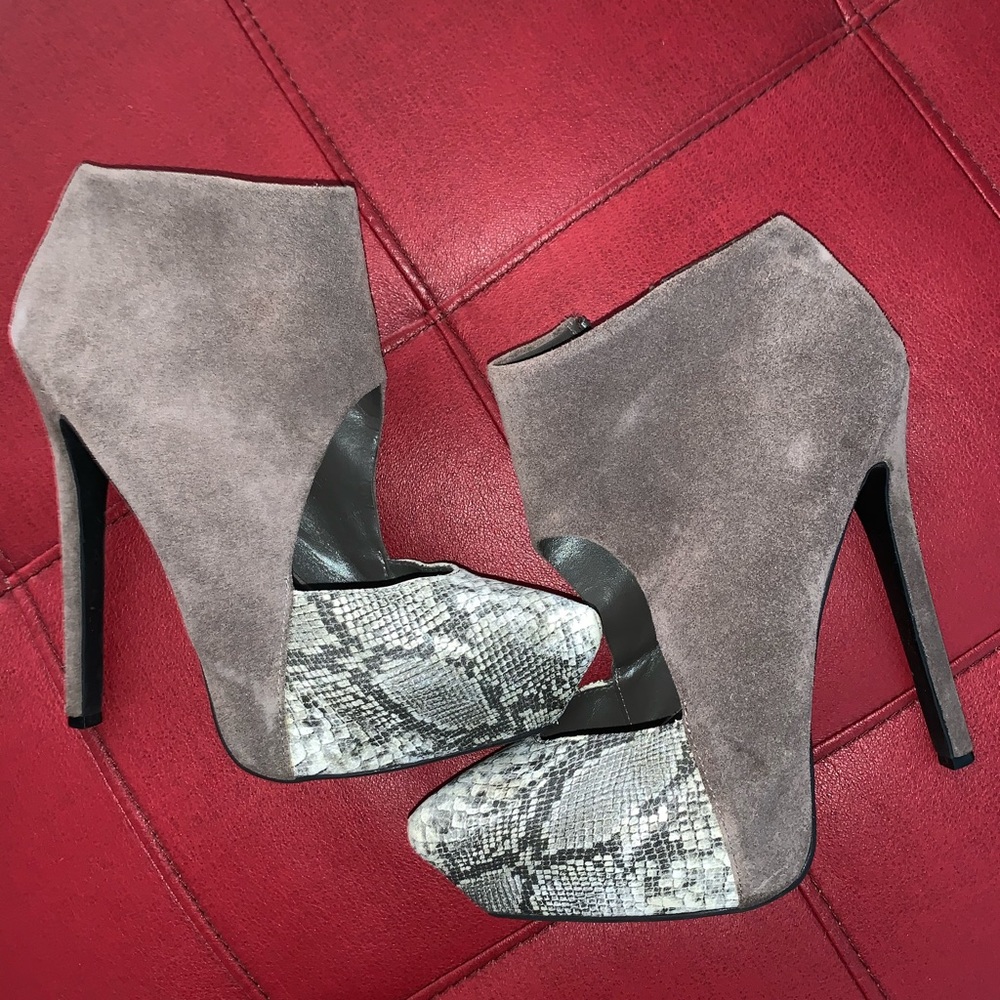Steve Madden snakeskin and suede